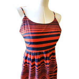 Gap Dress Orange and Black Striped Spaghetti Strap Maxi Junior Size 0 JJ984